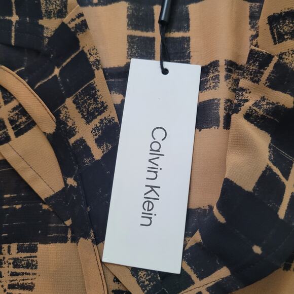 Calvin Klein Size XS NEW Contemporary Sheer Button Up Blouse Front Patch Pockets - Picture 9 of 10